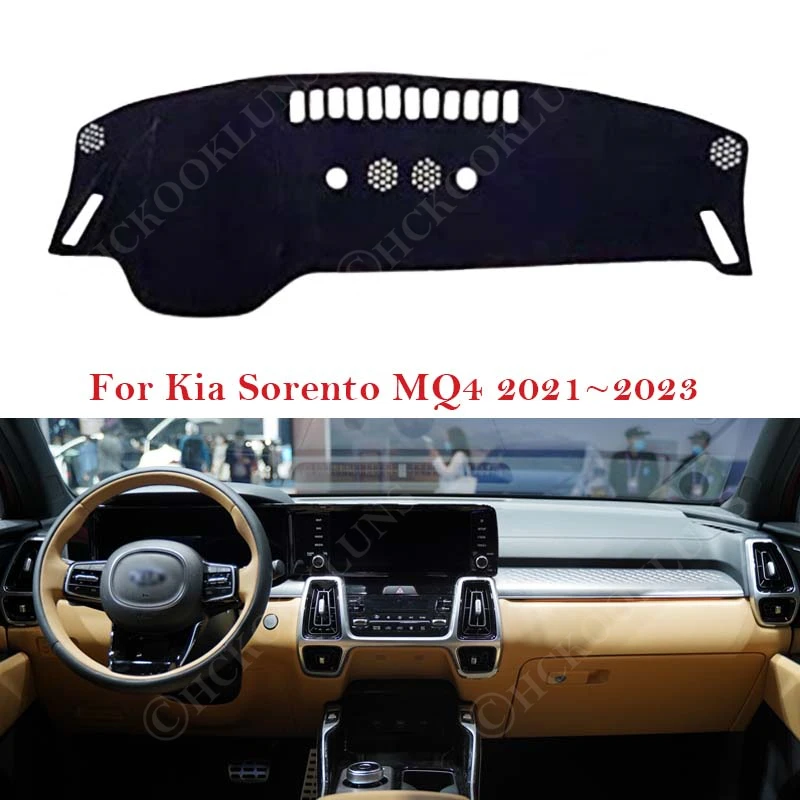 For Kia Sorento MQ4 2021 2022 2023 Dashboard Cover Pad Anti-sun Anti-Slip Mat Sunshade Dashmat Carpet Sticker Car Accessories