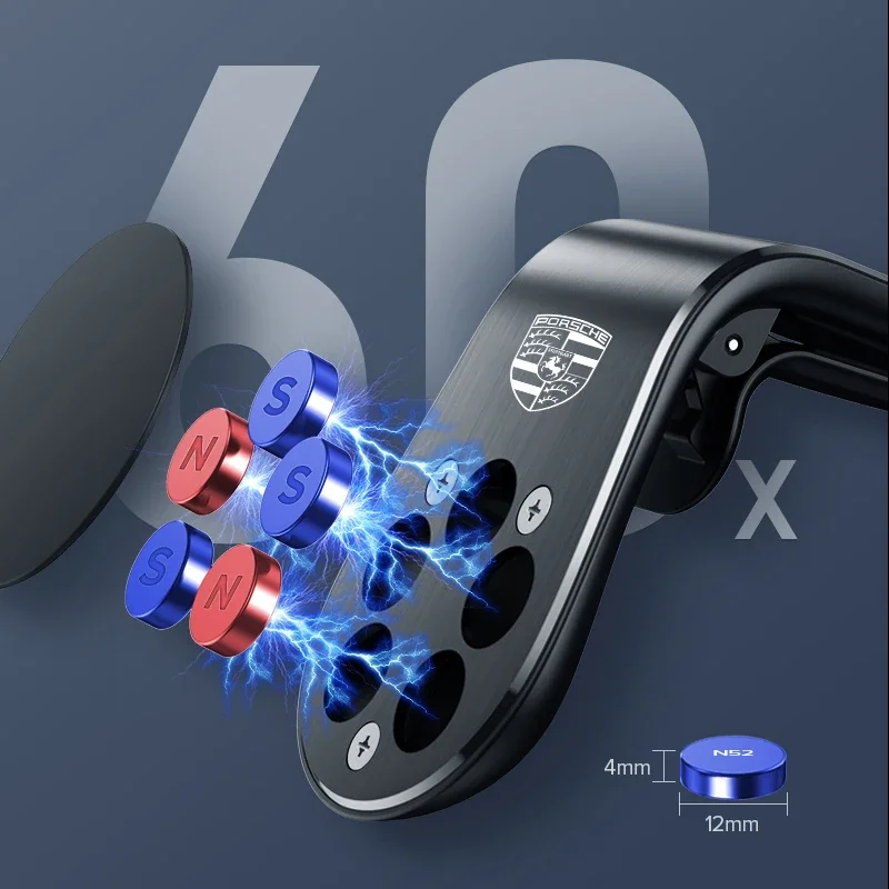 

Наклейка на автомобиль для Porsche, 1 шт., магнитный держатель для телефона, металлическая подставка, аксессуары для Porsche Cayenne Panamera Macan 911 718 Taycan