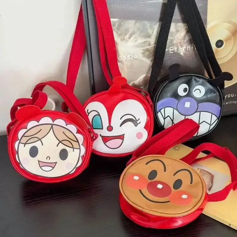 Anpanman Baikinman Dokin Chan Single Layer Plush Zip Coin Purse Backpack Hang Ornaments Portable Card Bag Student Birthday Gift