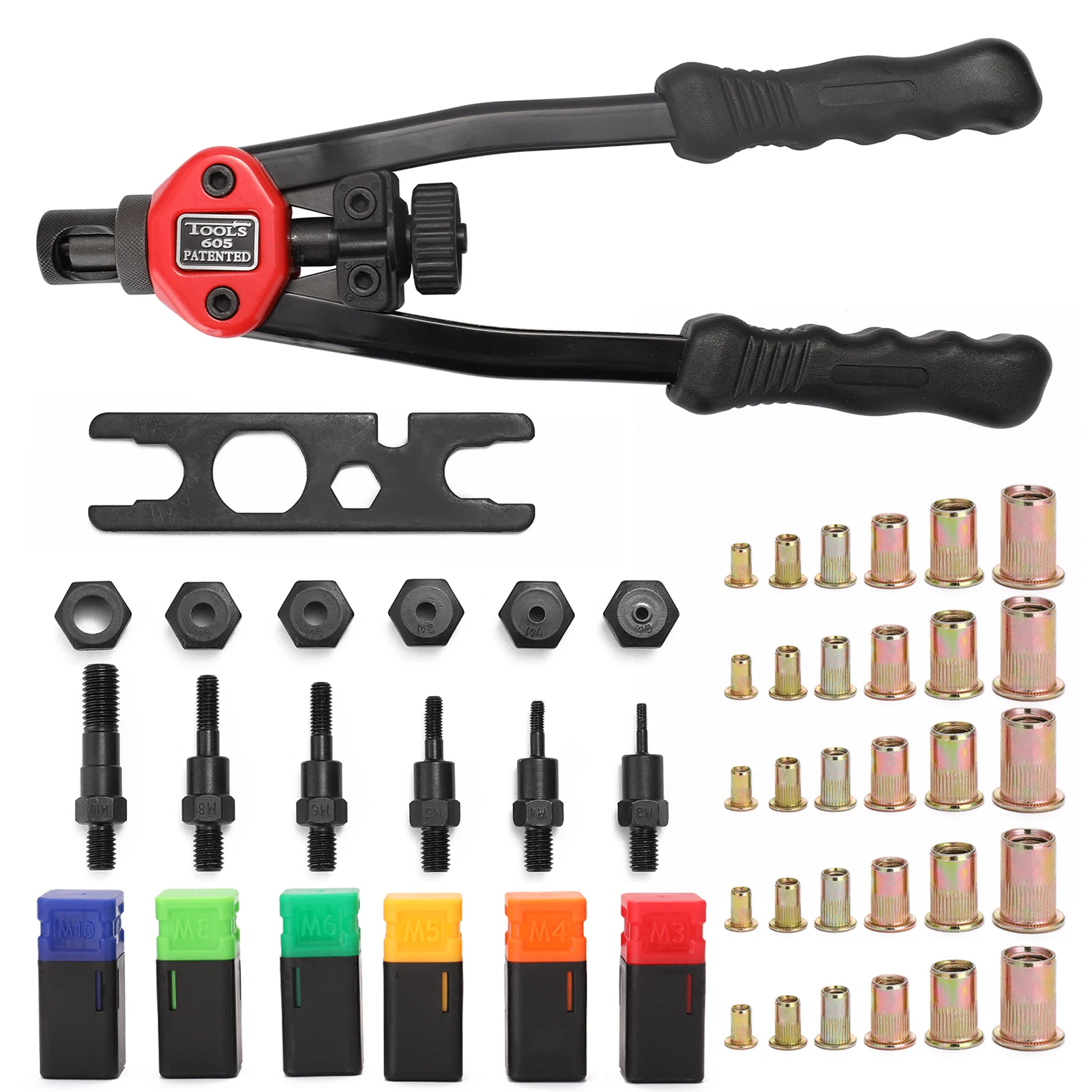 Labor-saving Hand Riveter BT-605 Manual Rivet Machine Riveting Tools with Nut Dies M3-M10