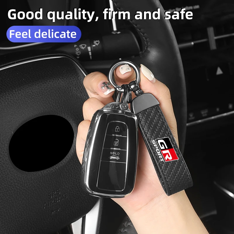 Car Keychain Keyring Waist Wallet Key Chain Key Ring Holder For Toyota GR Gazoo Racing Sport C-HR RAV4 Avensis Prado Prius VOXY