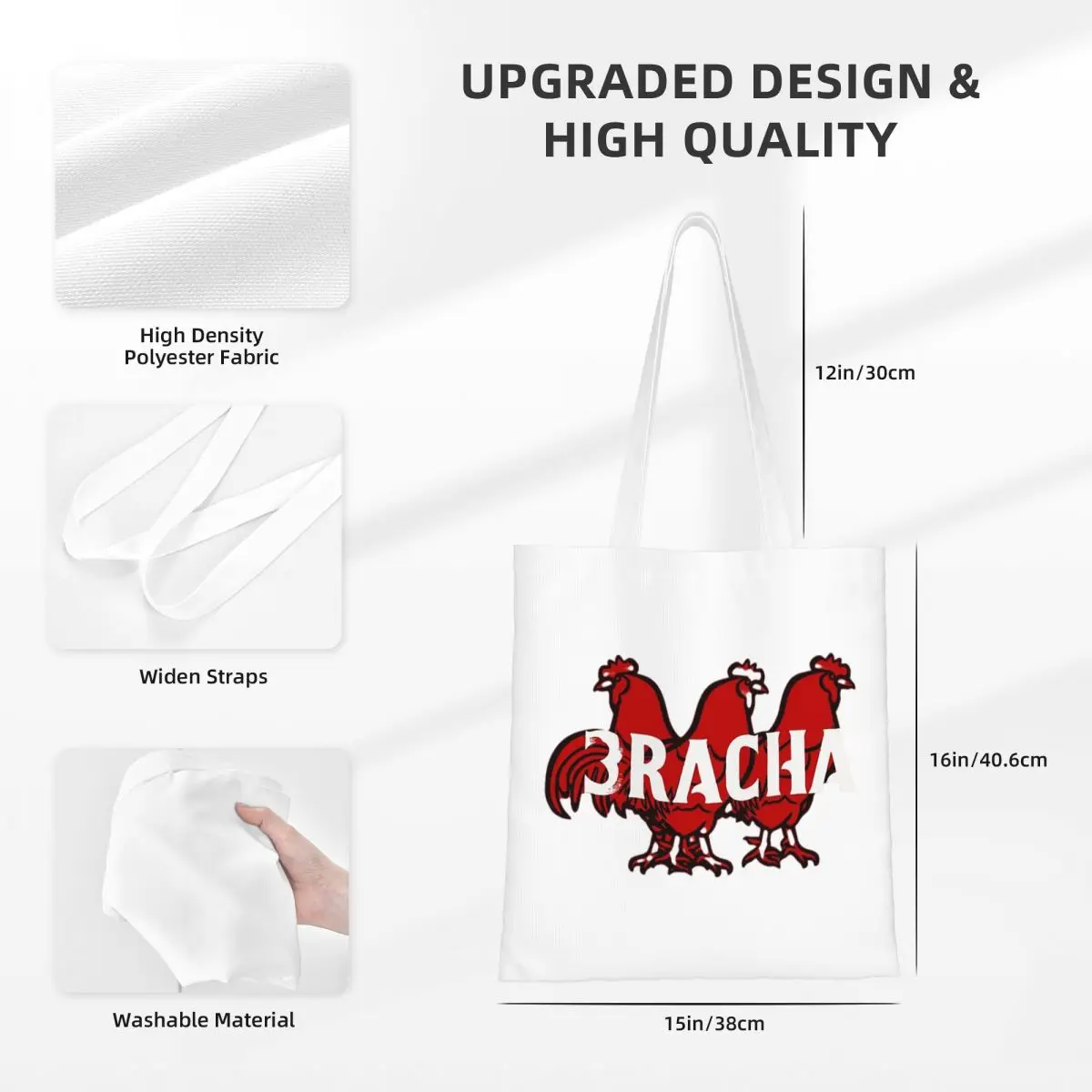 3RACHA Shopping Bags Canvas The Tote Bag Foldable for Ladies Shoulder Tote Travel Handbag