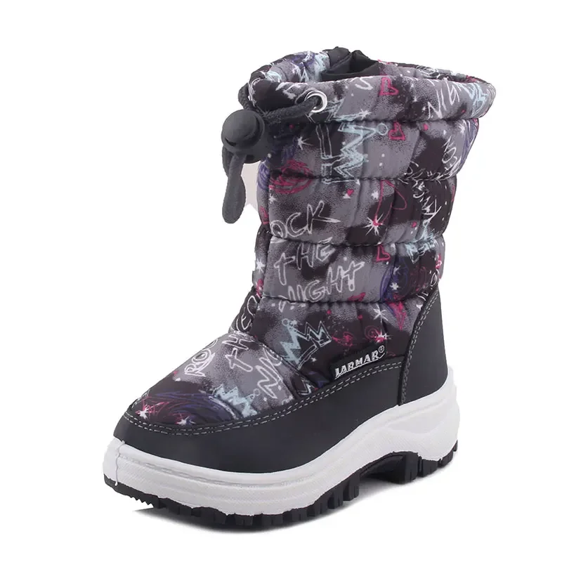 

Kids Graffiti Print Snow Boots Children Winter Mid-calf Boots for Boys and Girls Outdoor Activities