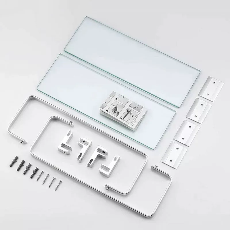 Bore For Kitchen Storage Organization Bathroom Spice Rack Organizer Square Glass Shelf Kitchens Accessories Organizing Fixture