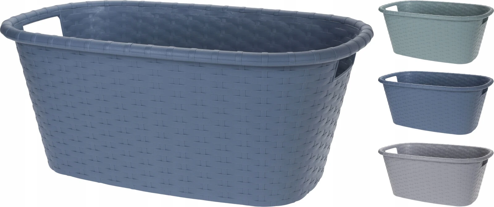 Kunststof badkamer gevlochten wasmand verschillende kleuren 35L 1 st
