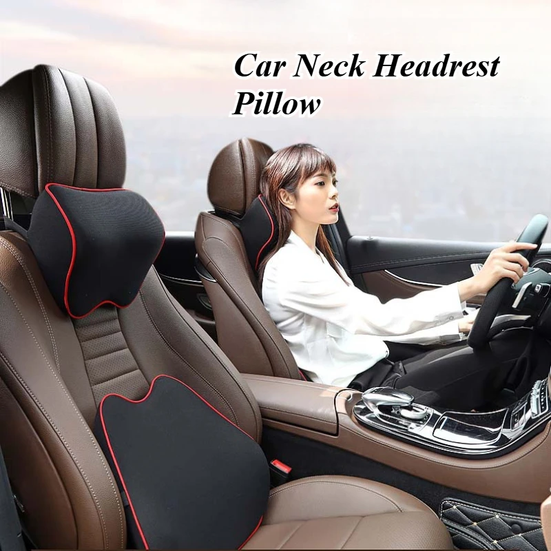 1PC Car Neck Headrest Pillow Auto Seat Head Support Protector Automobiles Seat Rest Memory Cotton Under Car Accessories Interior