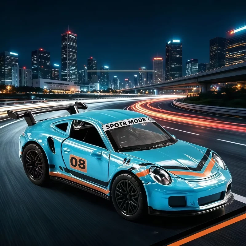 1:36 Alloy Racing Car Model, Pull-Back Toy Car, Open-Top Sports Car, Convertible, Open-Door Sports Car, Collectible Gift