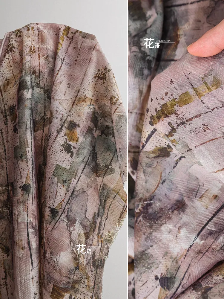 Retro Tie Dye Fabric Cloth Meters Diy Materialgraffiti Pattern Dress Clothing Designer Apparel Sewing Fabric