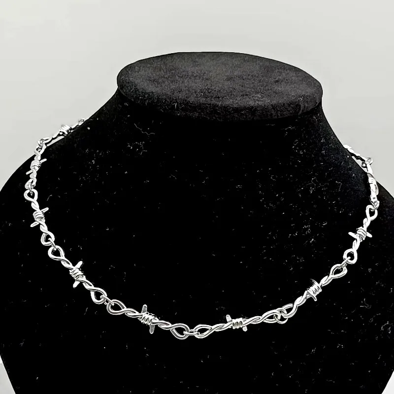 Small wire Brambles Iron Unisex Choker Necklace Women Hip-hop Gothic Punk Style Barbed Wire Little thorns Chain Choker Gifts