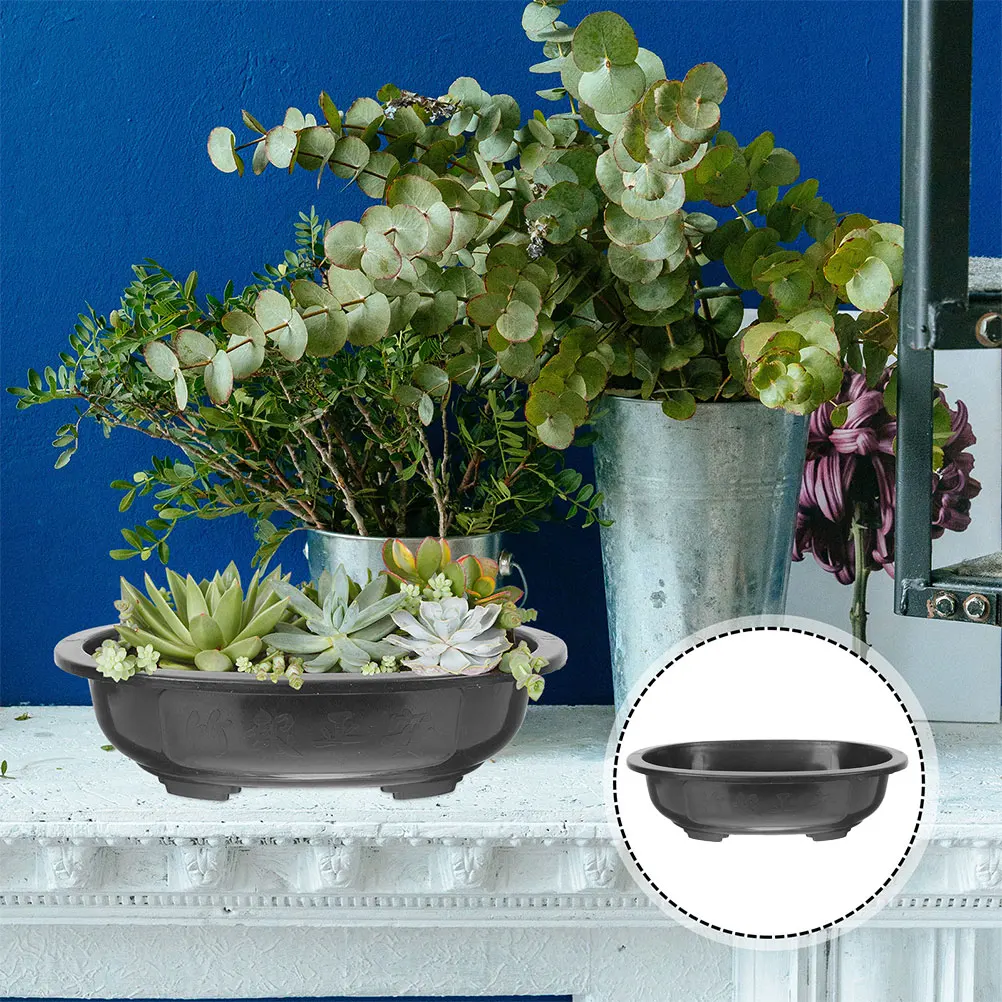 

2pcs Oval Plastic Flower Hole Shoe Flower Pot Pots with Drainage Bonsai Training Hotel Planters Balcony Planter