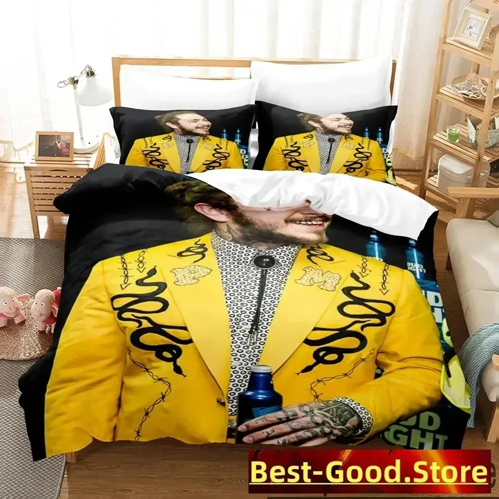

3D Print Post Malone Bedding Set Boys Girls Twin Queen King Size Duvet Cover Pillowcase Bed boys Adult Home Textileextile