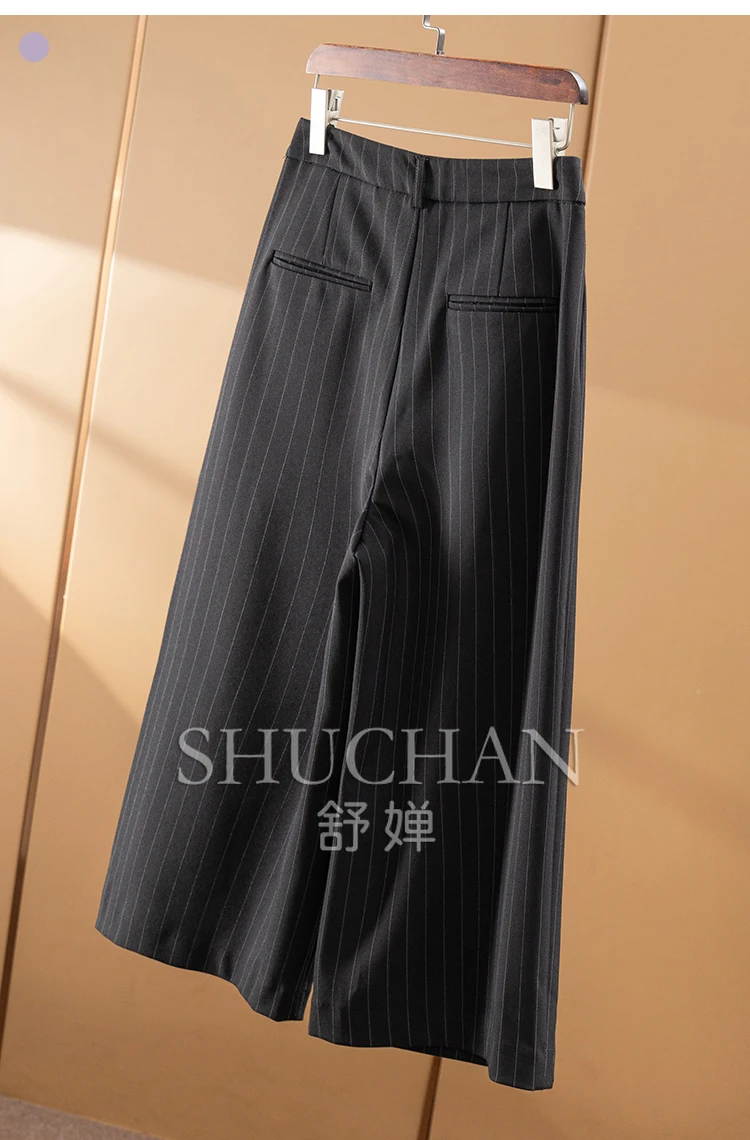 جديد شريط عالية الخصر ثنى فضفاض واسعة الساق اقتصاص السراويل النساء 02F4 الشارع الشهير النساء Pantalones Mujer Verano 2025