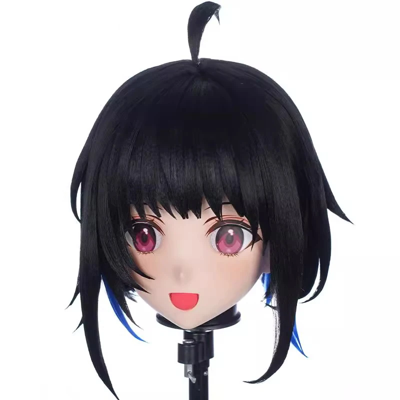 Handmade Customize Japanese Anime Character Female/Girl Resin Kig Mask Full Head With Lock Anime Cosplay Kigurumi Mask