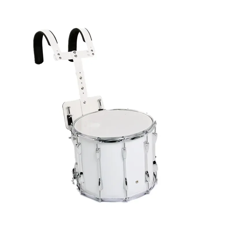 Professional 2.0mm Chrome Marching Snare Drum with Wood Plywood Shell for Band Performance Durable Metal Frame Percussion