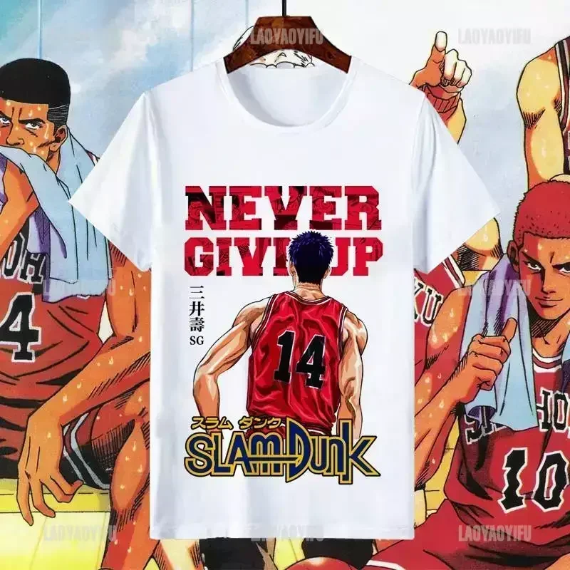 Slam Dunk Master Tij T-Shirt Mode Sakuragi Mitsui Shou Rond Kleding Jeugd Basketbal Korte Mouw Tshirt Mannen Vrouwen Tee Tops