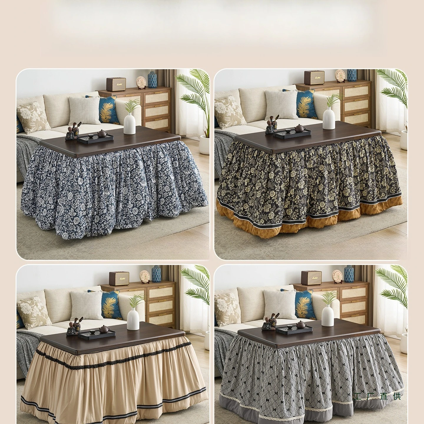 Black walnut solid wood fire table, household multi-functional simple folding, Hunan fire rack, winter heating table Kang table