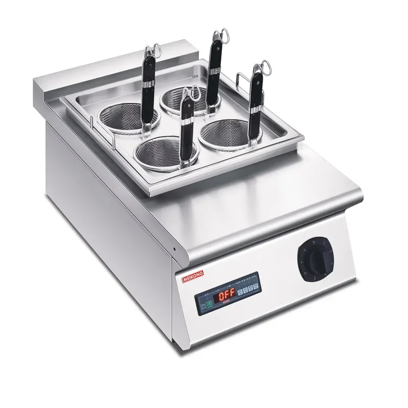 Commercial Electric Induction Noodle Cooker 4 Basket Desktop Pasta Boiler Automatic Cooking Stove for Restaurant Kitchen Use