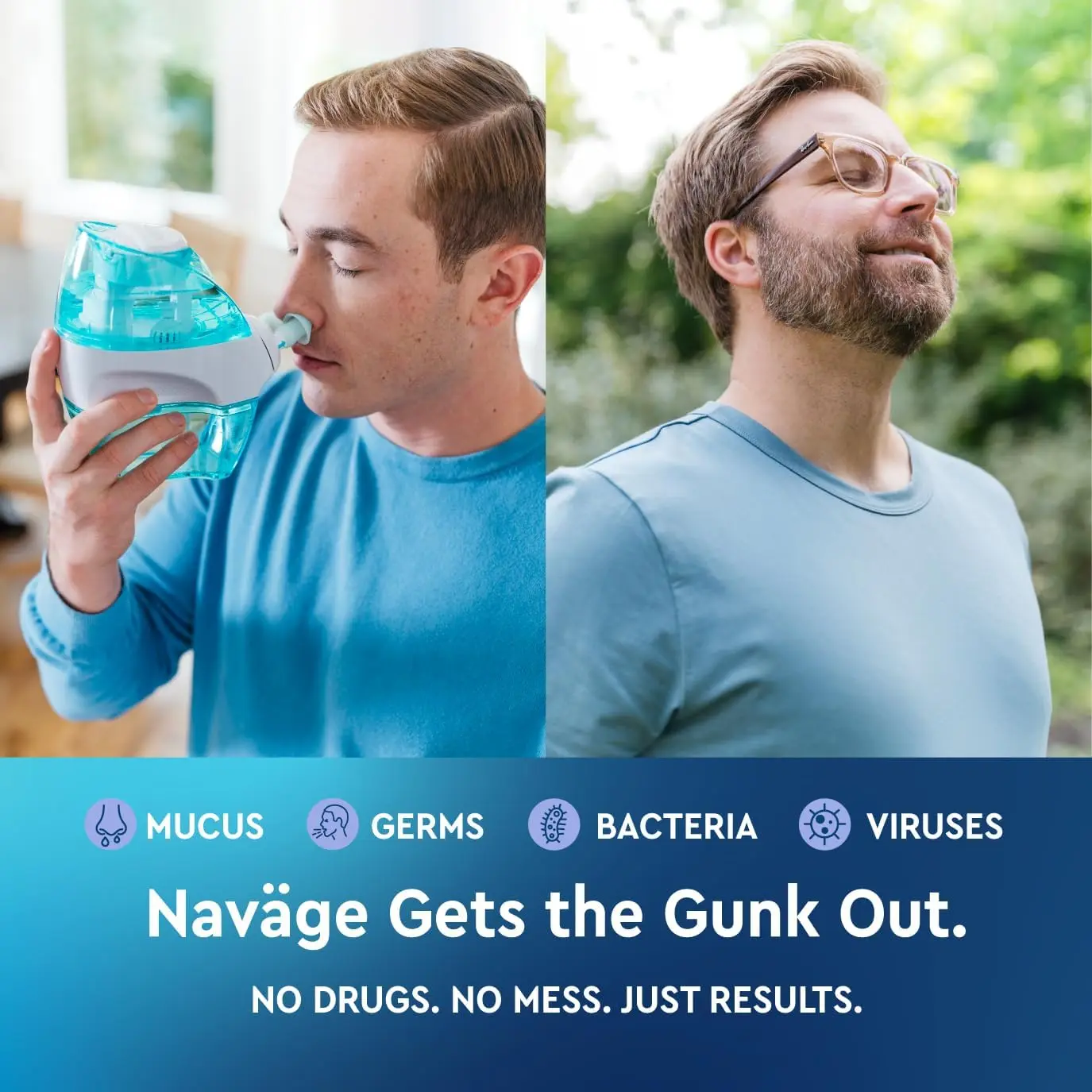 حزمة المبتدئين - نظام الري الأنفي - مجموعة شطف الأنف المملحة مع منظف أنف نابض و30 كبسولة ملح #2