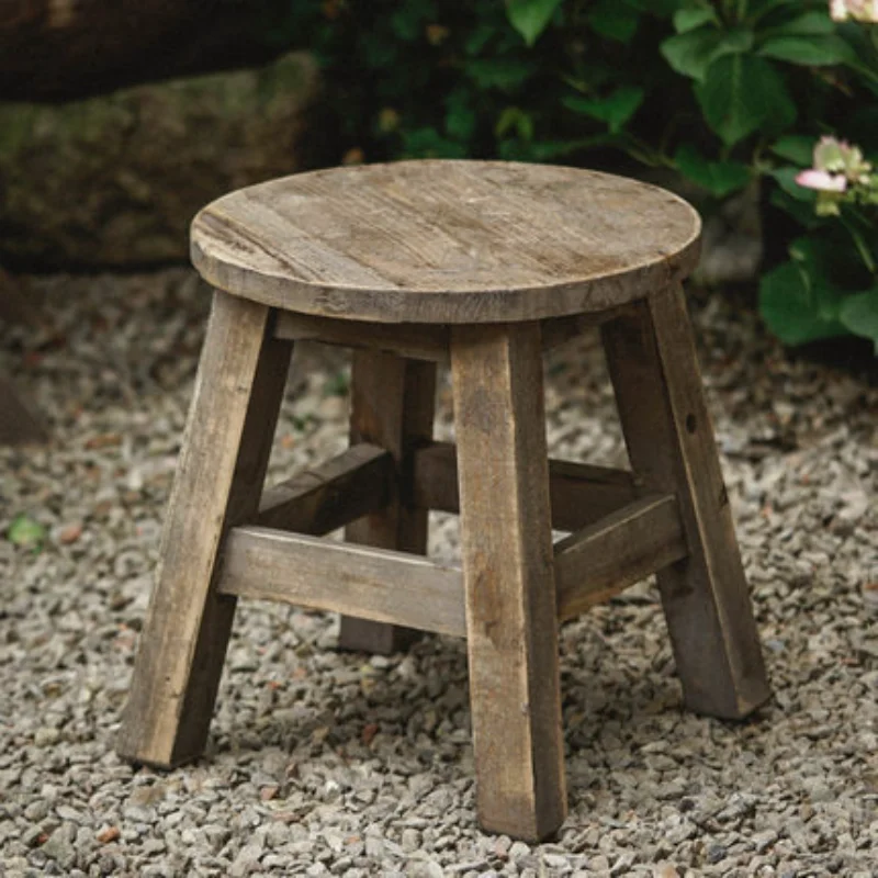 Natural Solid Wood Plant Stand Round Log Stool Flower Pot Holder Indoor Outdoor Garden Display Shelf Side Table for Patio