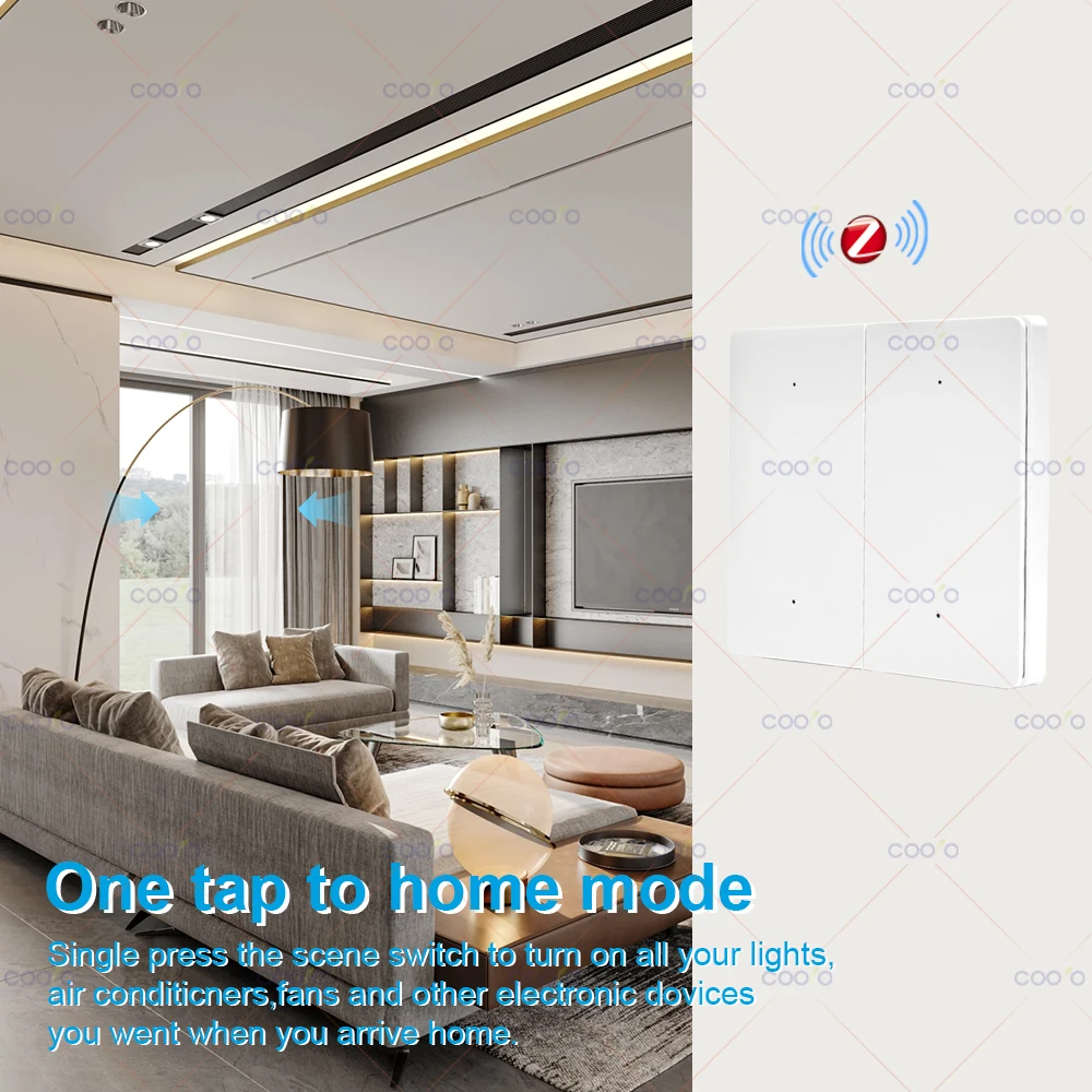 4 ギャング ZigBee ワイヤレス 12 シーン スイッチ プッシュ ボタン コントローラー スマート デバイス用バッテリー駆動オートメーション シナリオ