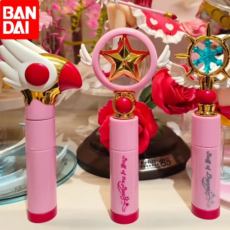 

New Original Bandai Cardcaptor Sakura Bird-Head Staff Lipstick Case Sakura Star Staff Seal Release Anime Same Magic Wand Toy
