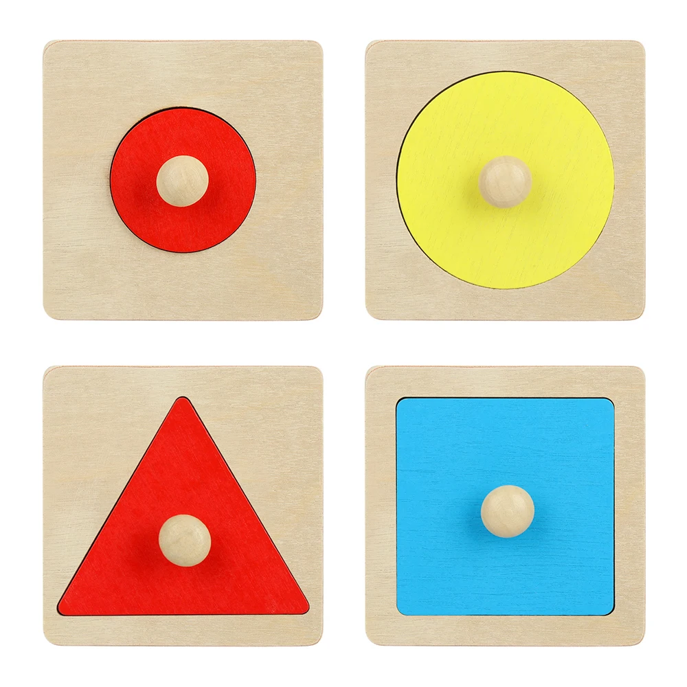 1 zestaw puzzli dla dzieci Montessori drewniane zabawki geometryczny kształt układanka pasujące do zabawki edukacyjne gier