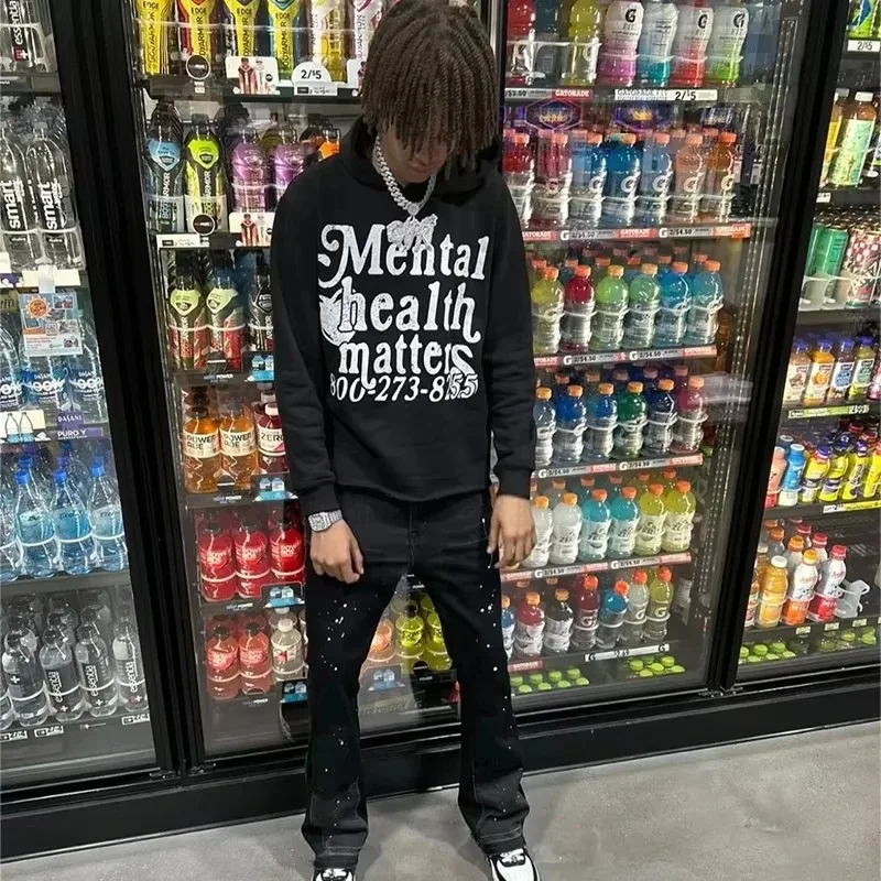 

2025 3D Mental Health Matters Printed Pullover for Men, Oversized Street Fashion Hoodie Casual Sports Shirt