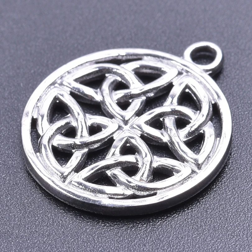 4pcs Vintage Originality Silver Color Witch Knot Charm Celtic Knot Triquetra Knot Pendant Charm For Jewelry Making Accessories