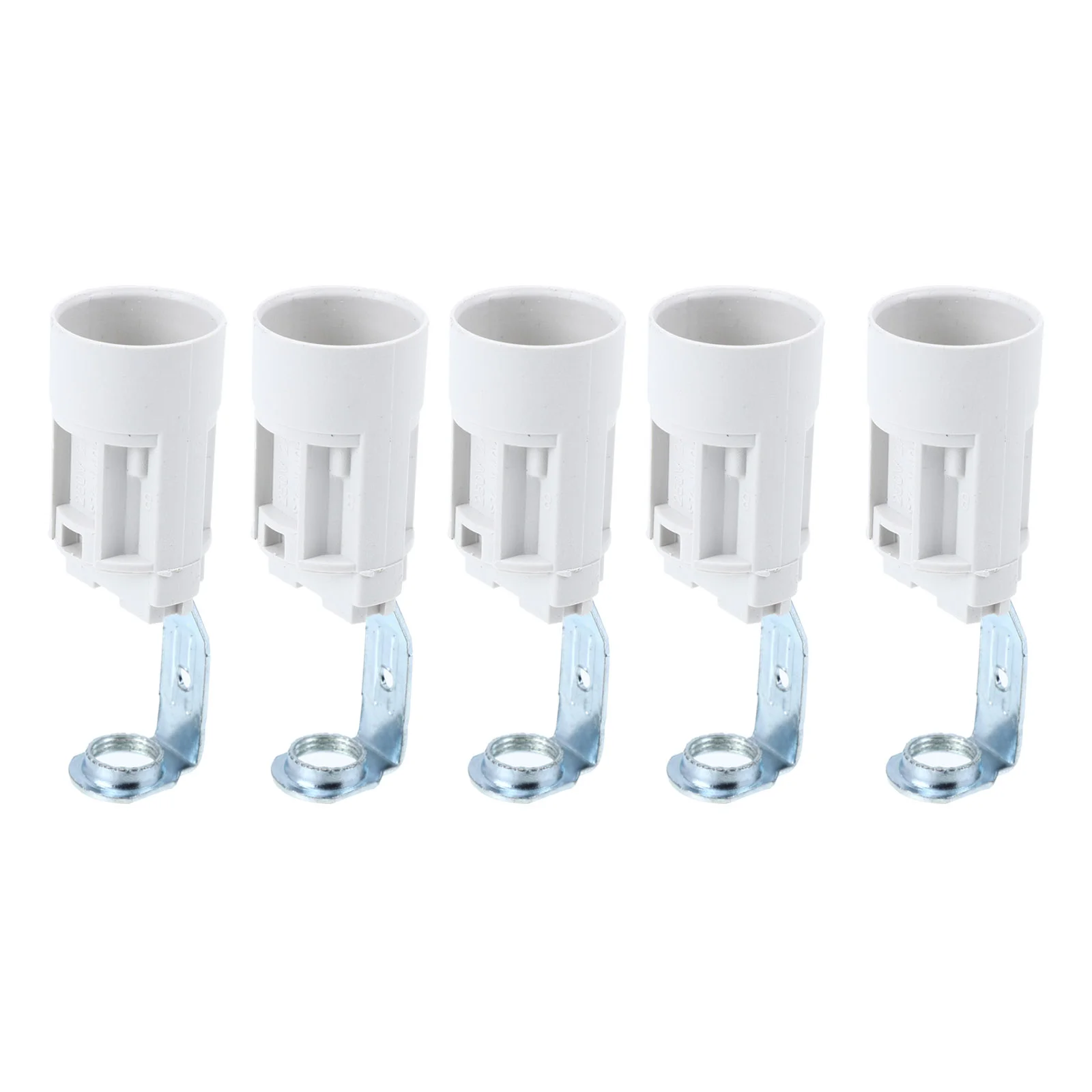 5 Pcs Light Bar E14 Bracket Lamp Holder Bulb Socket Base Elbow Pole Candelabra White Replacement Bases