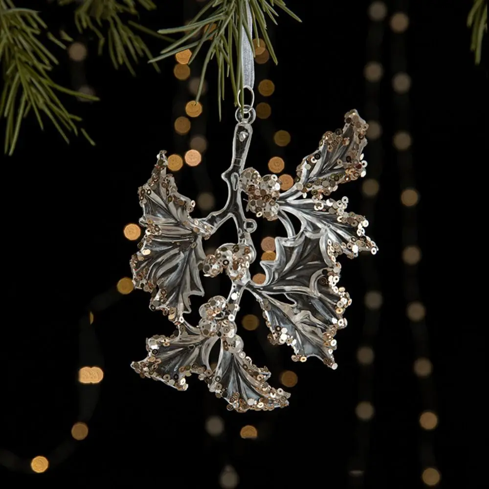 

2pcs With Sequins Crystal Christmas Tree Pendants Clear Acrylic Snowflake Hanging Ornaments Stereoscopic Sparkling