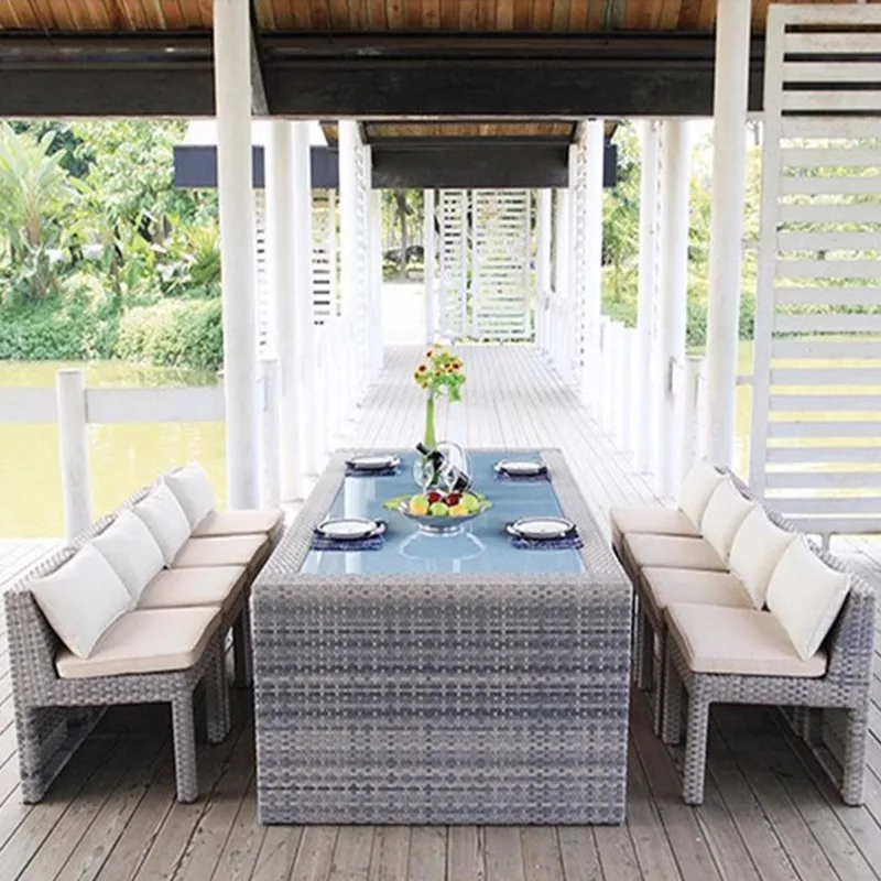 屋外パティオラタン家具セット ヴィラ中庭バルコニーレジャーラタン家具セット 屋外収納家具セット
