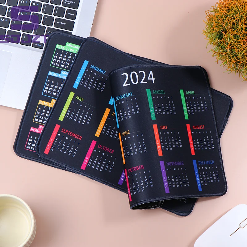 2024 Mouse Pad Calendar Computer Mouse Pad With Non-Slip Rubber Base Mouse Pads For Laptop MousePads