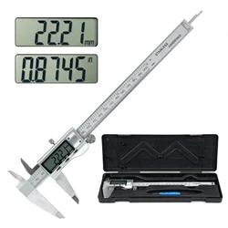 Digital Caliper Vernier Caliper 8 Inch/200 mm Measuring Tool with Stainless Steel Electronic Micrometer Caliper from Inch Metric