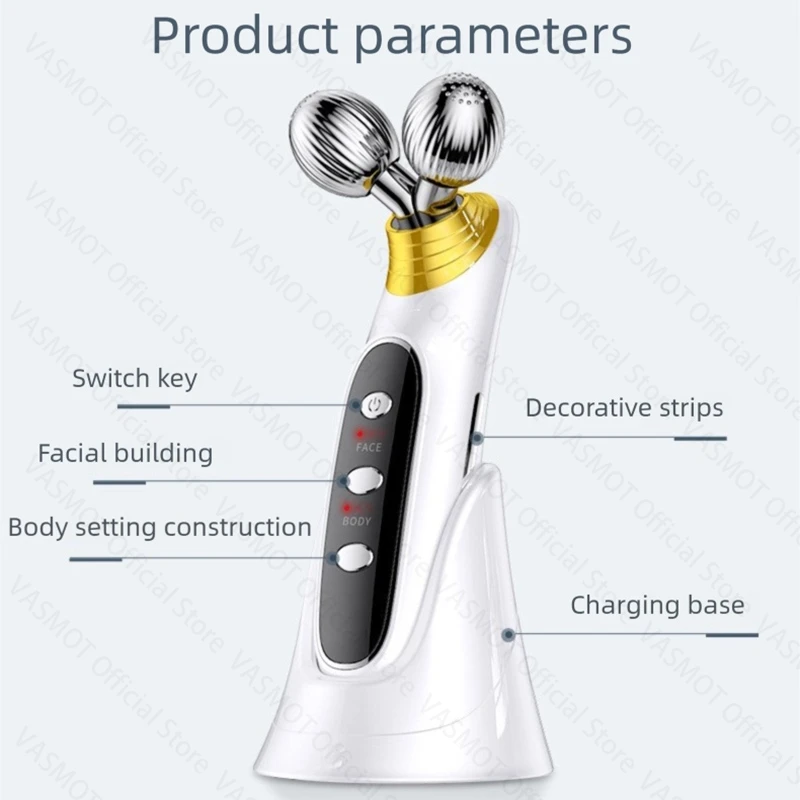 رفع ثبات الأسطوانة تدليك الوجه EMS جهاز التجميل مكركرنت الخامس آلة شد الوجه الوجه الجسم العالمي العناية بالبشرة الاستخدام المنزلي #6