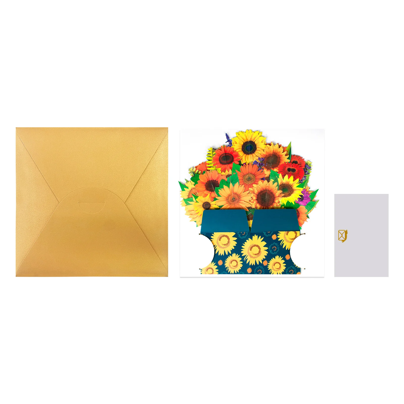 10 Pack Flowers Bouquet Pop Up Card 3D Sunflowers Greeting Cards for Mother's Day Birthday Anniversary Wife BTB-TYH*10