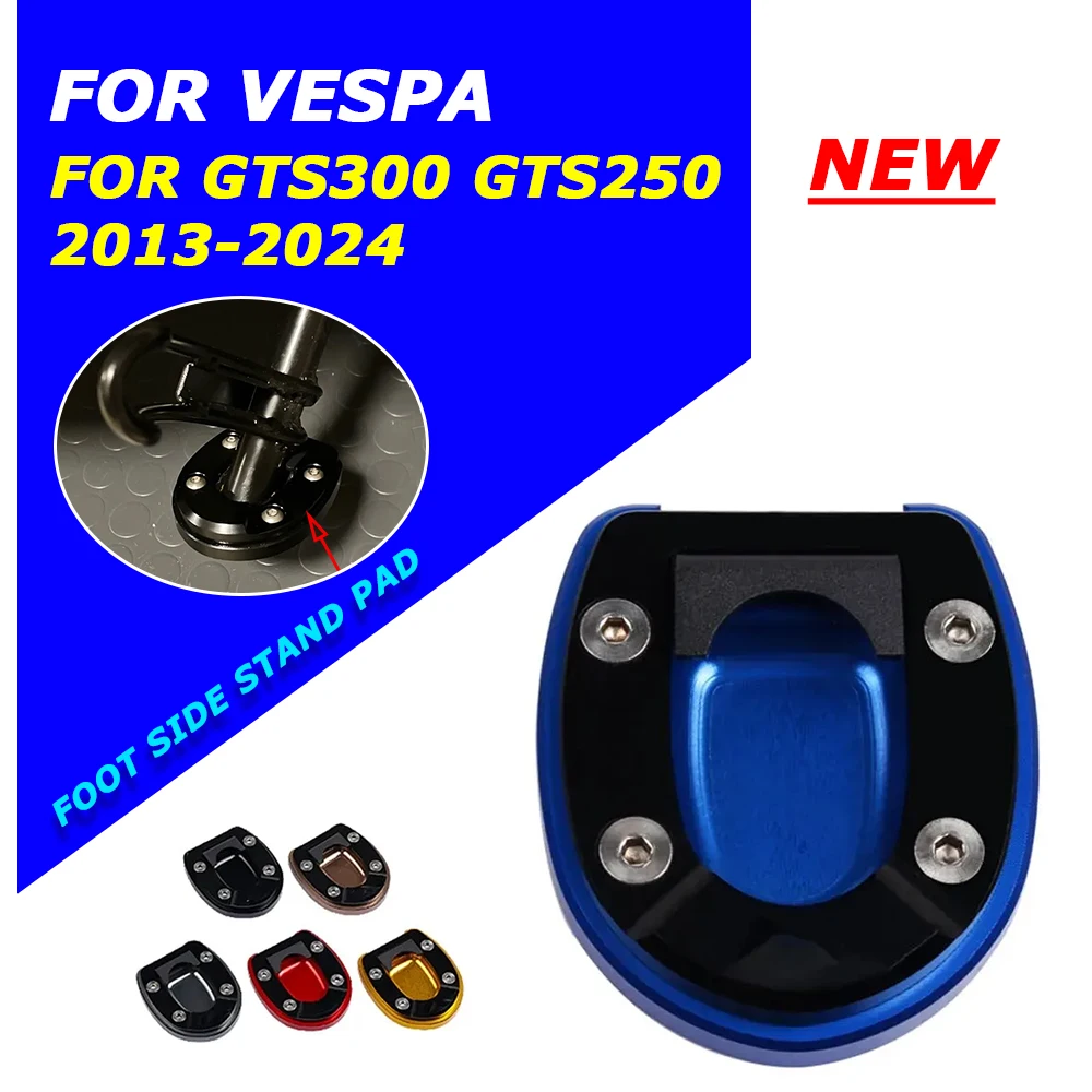 Untuk VESPA GTS300 GTS 300 250 GTS250 2013-2024 aksesori sepeda motor kaki ekstensi dudukan samping bantalan pembesar standar samping