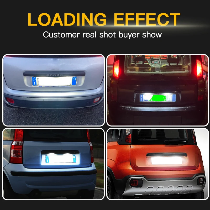 2 pezzi CanBus senza errori LED luce targa per FIAT Panda MK3 tipo 169 MK4 312 319 lampada numero bianco senza errori OEM: 71734797