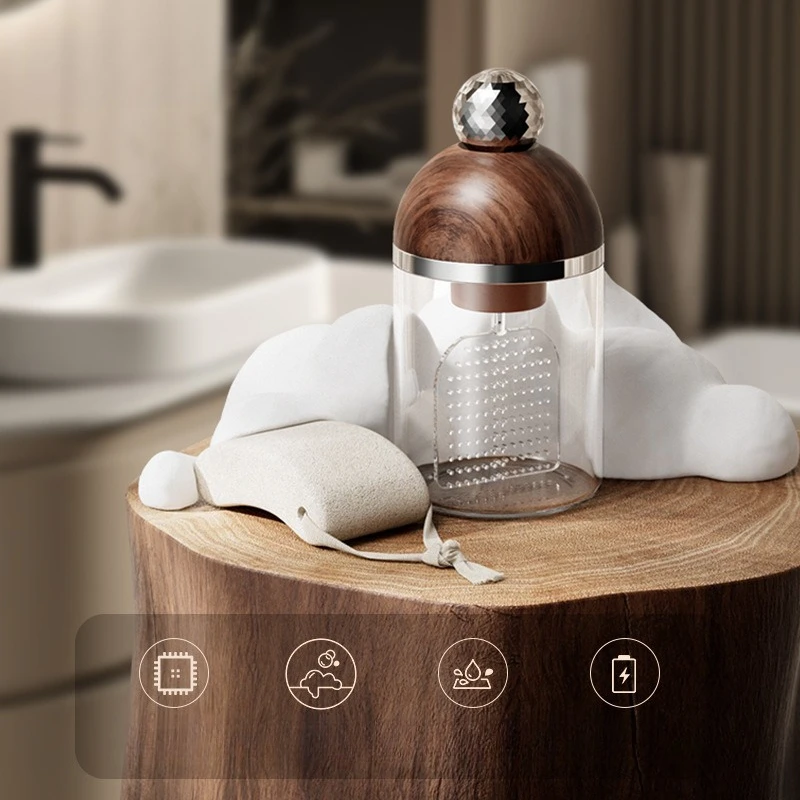 جديد الكهربائية منظف للوجه صانع رغوة الخشب الإبداعي الحبوب التلقائي رغوة كوب للمنزل حمام غسل الشعر رغوة المحمولة
