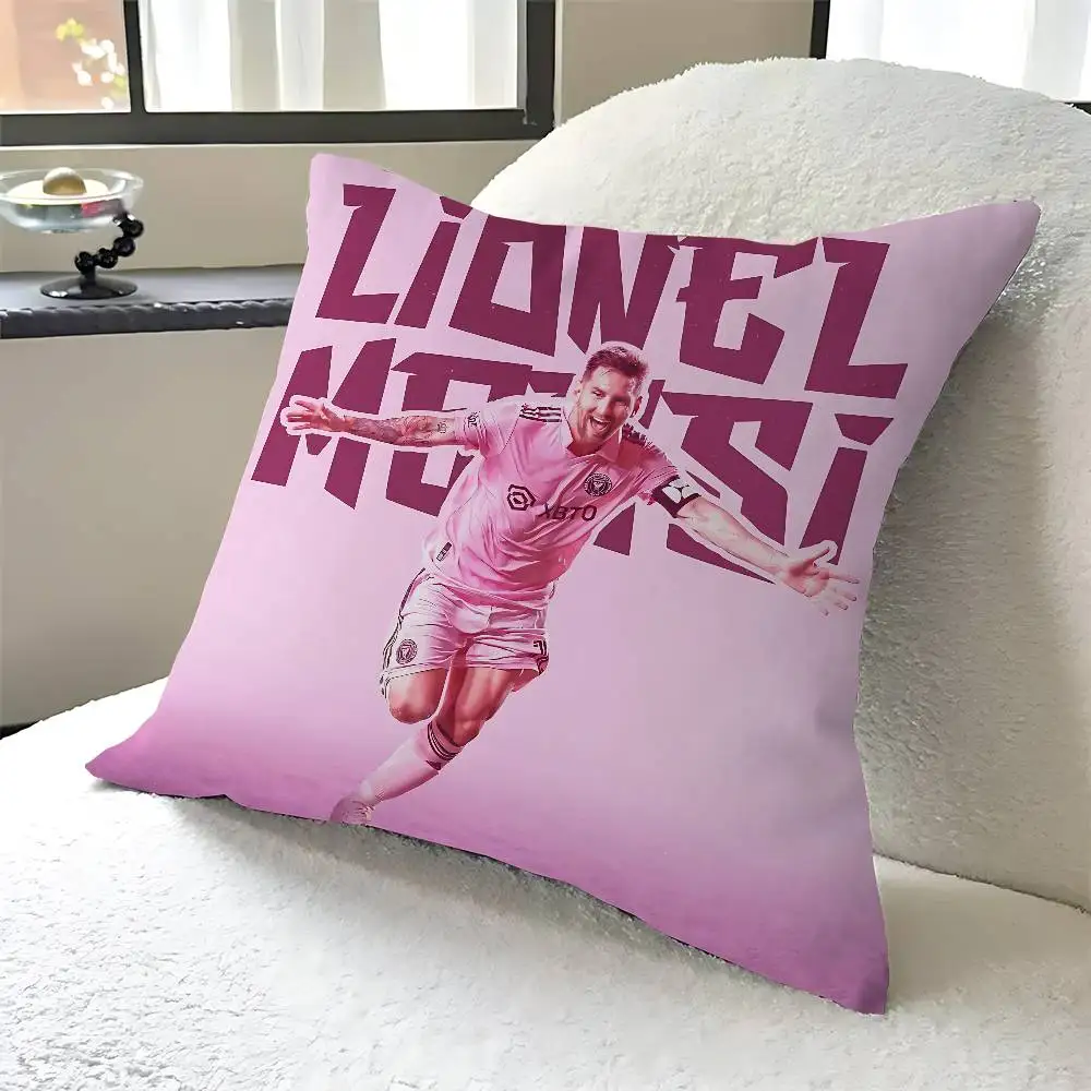

Football Star L-Lionel M-Messi Pillow Cushion Cover Pillowcase Living Room Sofa Home Decor Customized