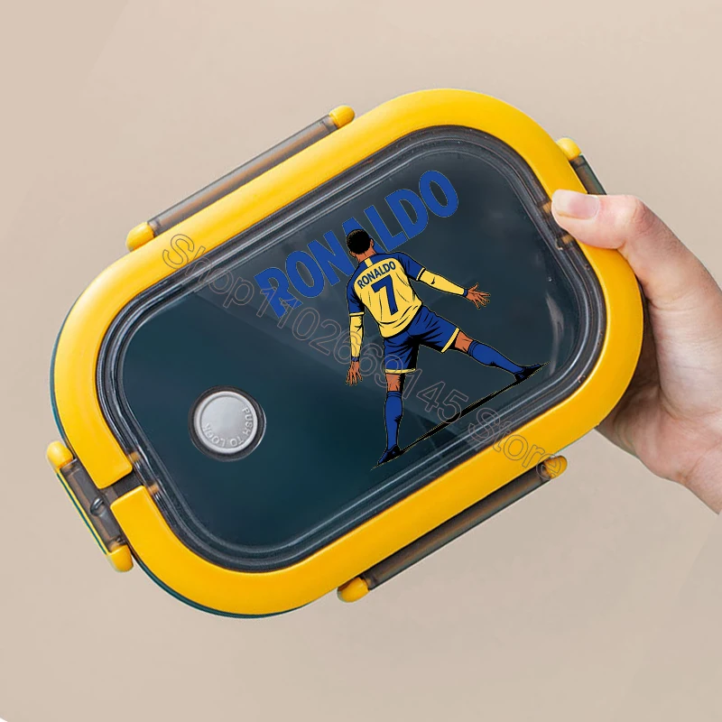 Cristiano Ronaldo Bento Lunchbox CR7 Lunchbox met cartoonprint Dubbellaags voedselopslagcontainers met grote capaciteit Verjaardagscadeaus