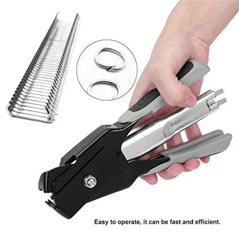 A27F-Rubber Handle Thickened C-Type For Cage& Seat Repair Pliers, Hog Ring Pliers Featuring Steel Pressing Design