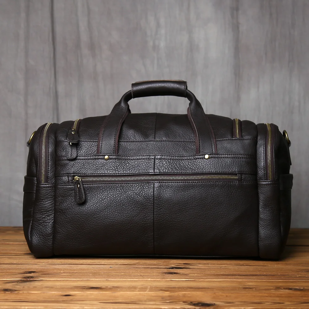 NZPJ Retro Herren Handgepäcktasche Leder Reisetasche Oberschicht Rindsleder Große Kapazität One Shoulder Messenger Bag Lässiger Laptop – Detail 25