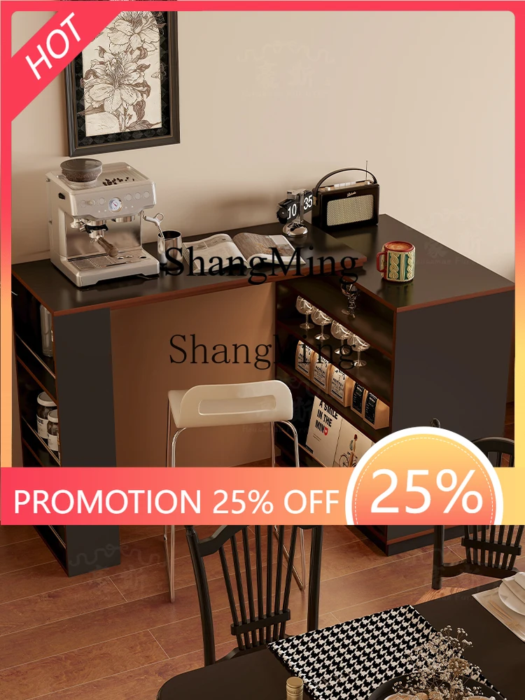 FG good-looking retro retractable dining table office integrated household small apartment kitchen partition side cabinet