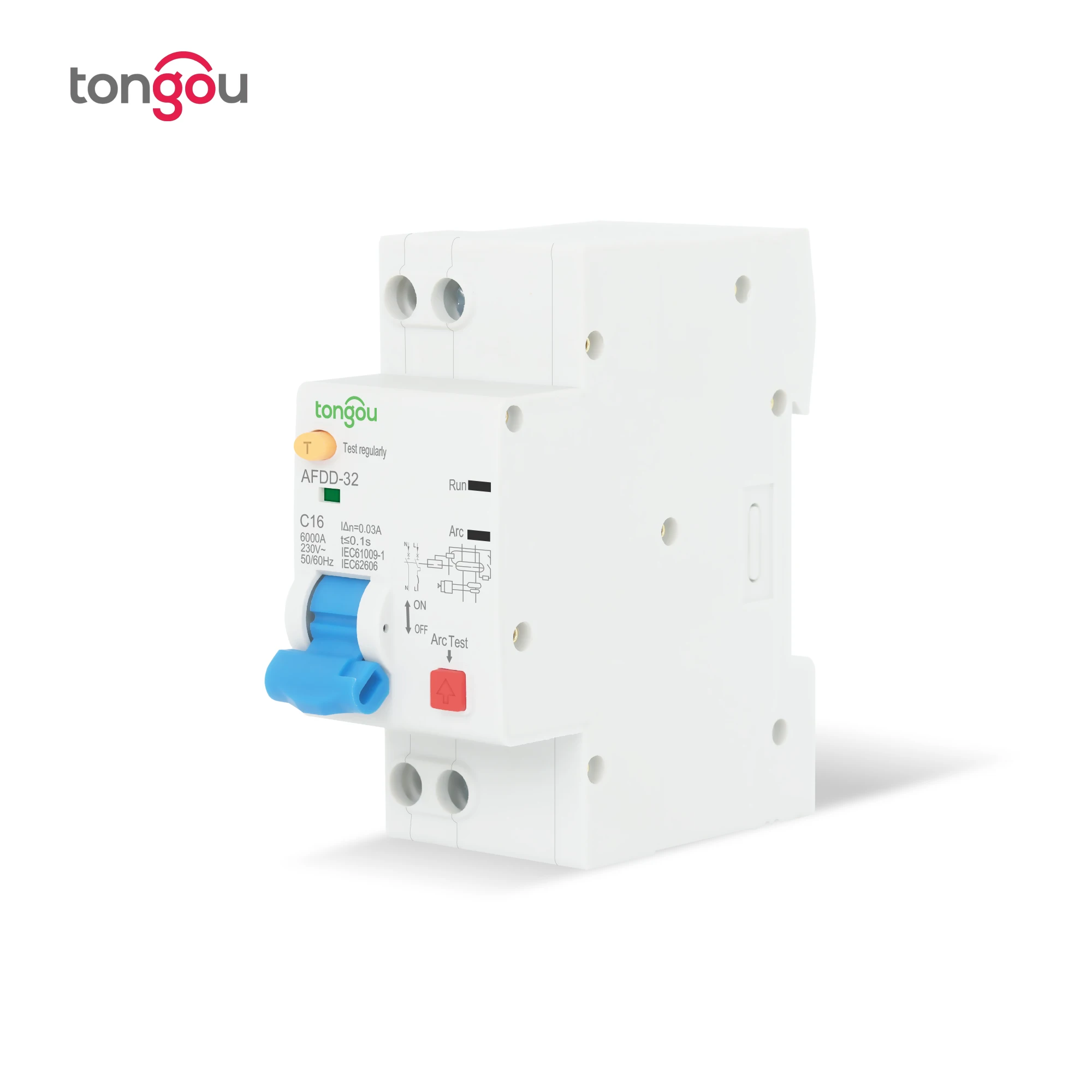 TONGOU AFCI Arc Fault Circuit Interrupter AFDD Arc Fault Detection Device Fire Prevention Arc Monitoring RCBO Circuit Breaker