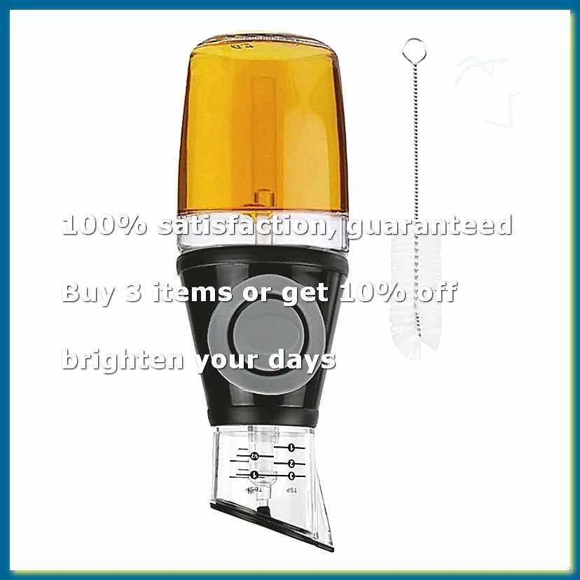 Oil Dispenser with Dosing Pump and Measuring Cup 250ML with Cleaning Brush