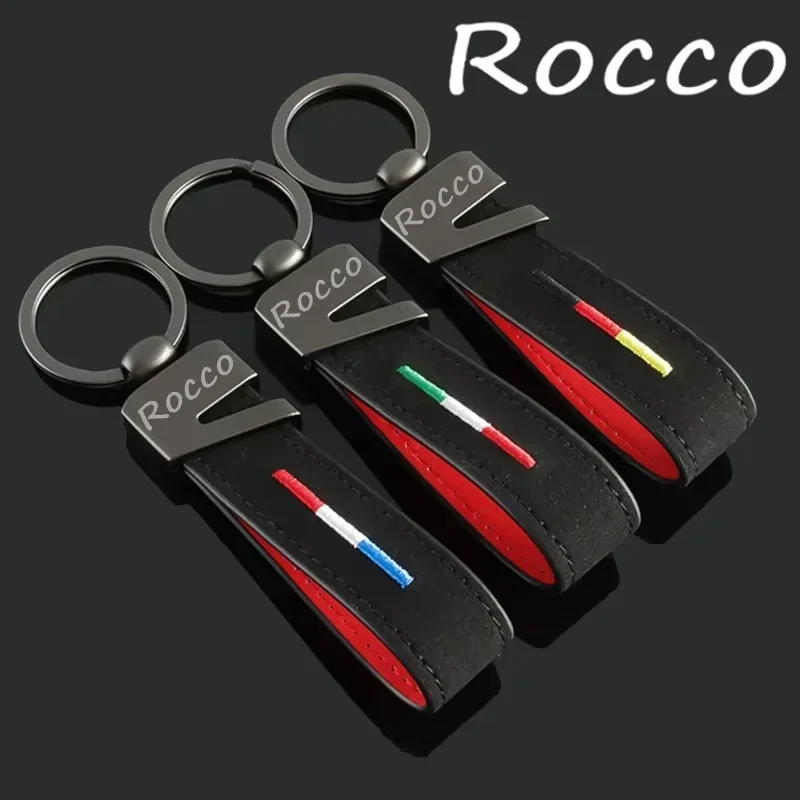1PC Suede For Volkswagen Rocco Logo Tiguan R32 Bora Golf CC Sharan Car Keychain Metal Buckle Keyring Accessories