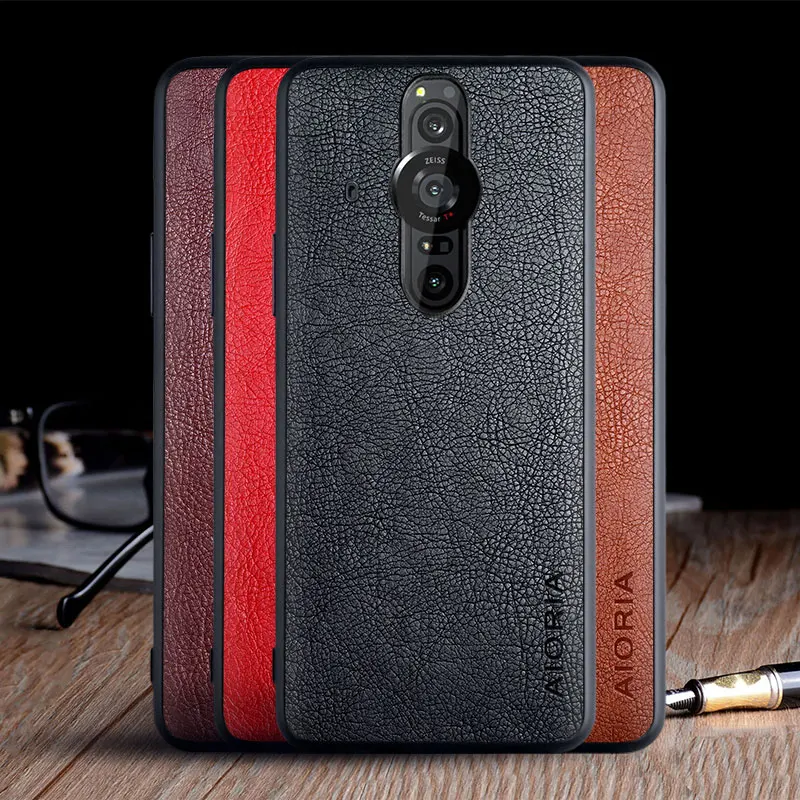 Capa para sony xperia pro i pro-i 1 funda luxo couro vintage capa de pele com slot capa de telefone para sony xperia pro i caso coque