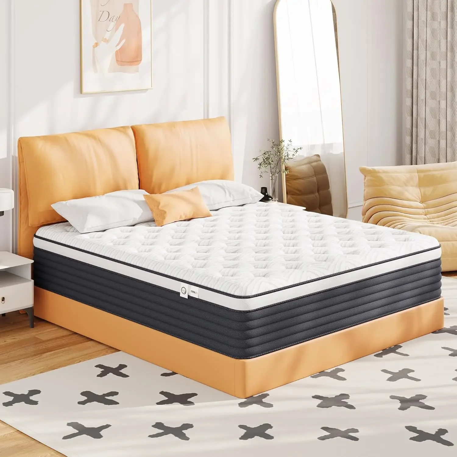 Mattress, 12 Inch, Pressure Relief, Protecting Spine, Silent Sleep, Soft and Comfortable Medium Firm Memory Foam,