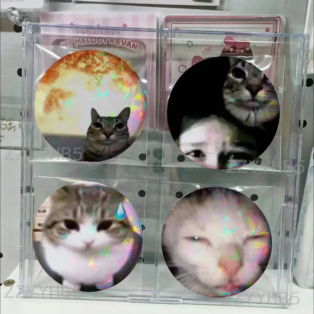 

Cat Memes Funny Meme Coin Badges Tinplate Round Brooch Custom Anime Role Enamel Pins Gifts for Fans Friends