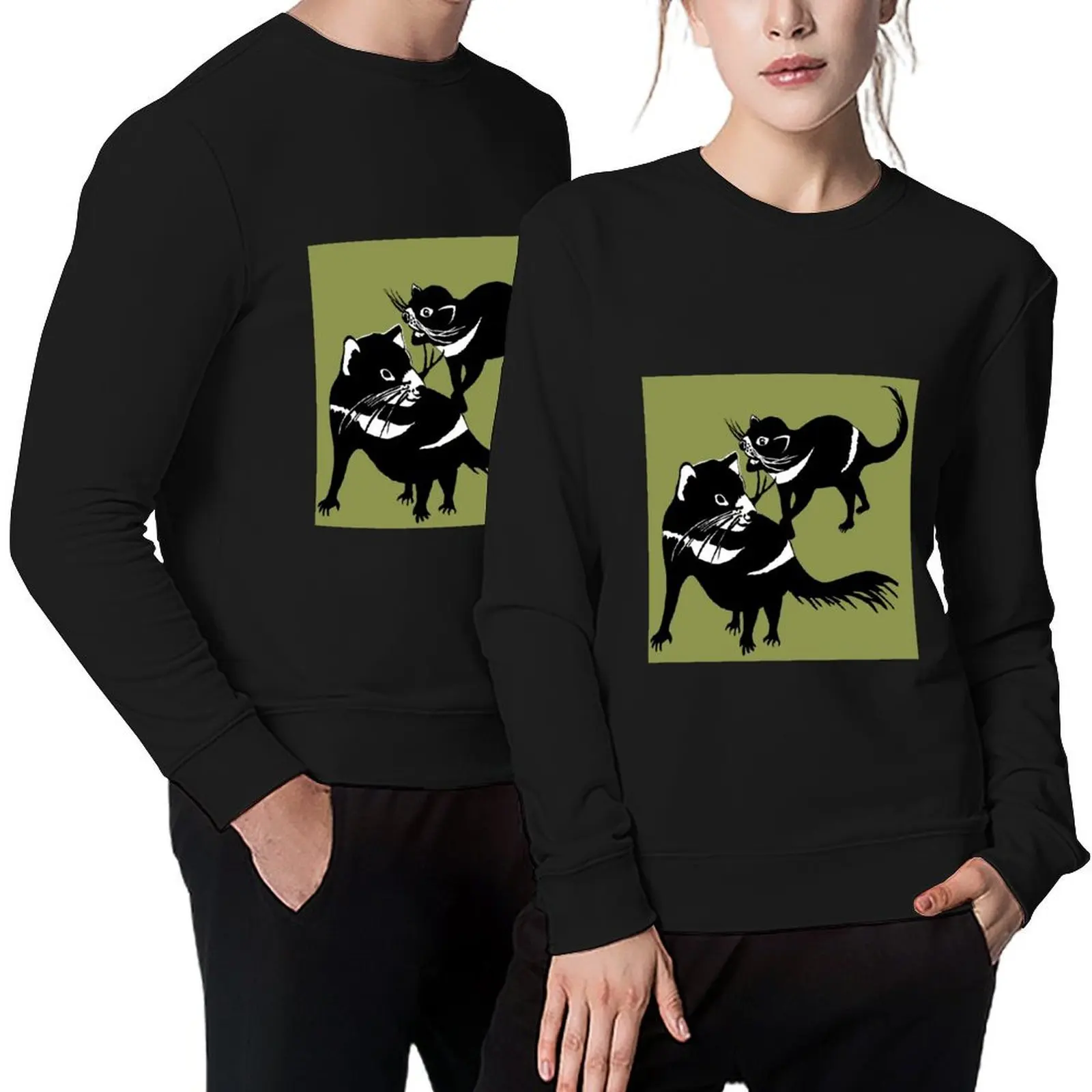 

Pair of Tasmanian Devils Endangered Pullover men wear graphic t shirts men anime clothing aesthetic clothing sweatshirt for men